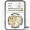 Image 1 : 1925 Silver Peace Dollar NGC MS62