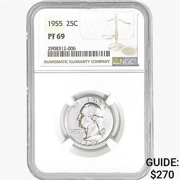 1955 Washington Silver Quarter NGC PF69