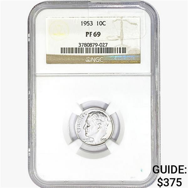 1953 Roosevelt Dime NGC PF69