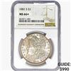 Image 1 : 1881-S Morgan Silver Dollar NGC MS66+