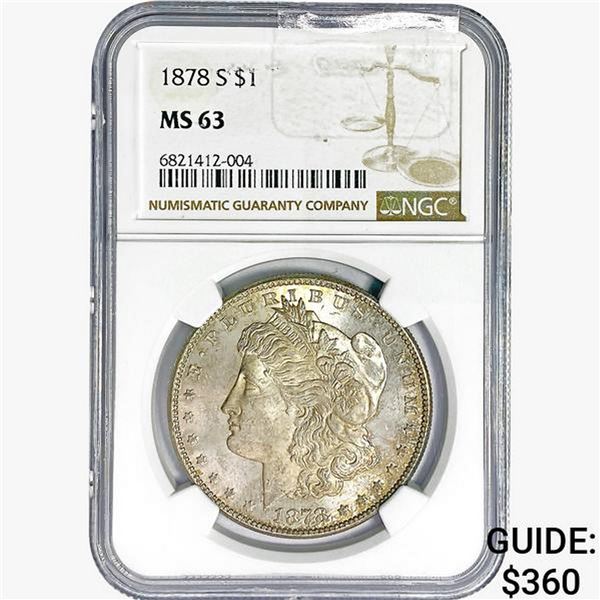 1878-S Morgan Silver Dollar NGC MS63