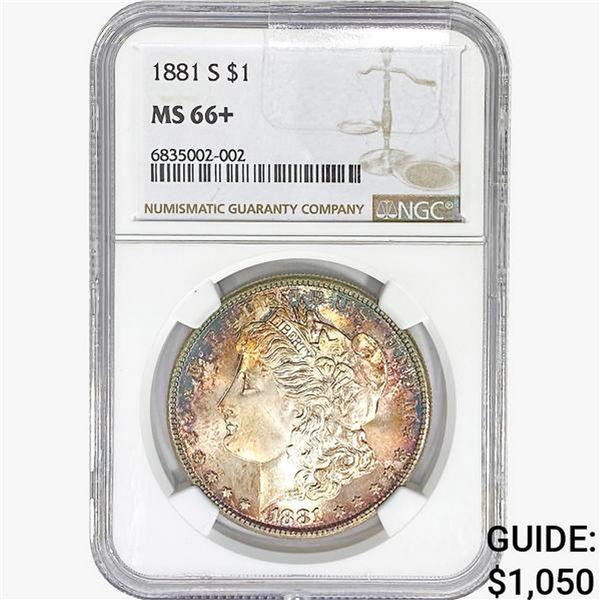 1881-S Morgan Silver Dollar NGC MS66+
