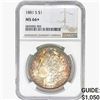 Image 1 : 1881-S Morgan Silver Dollar NGC MS66+