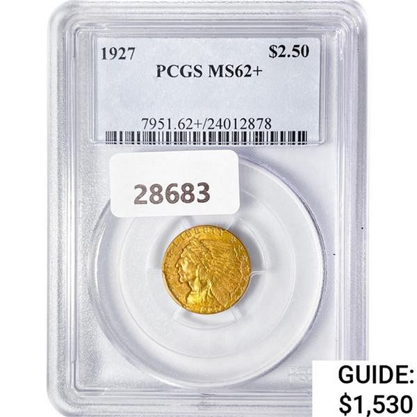 1927 $2.50 Gold Quarter Eagle PCGS MS62+