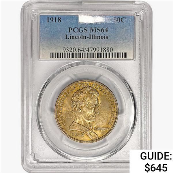 1918 Illinois Half Dollar PCGS MS64