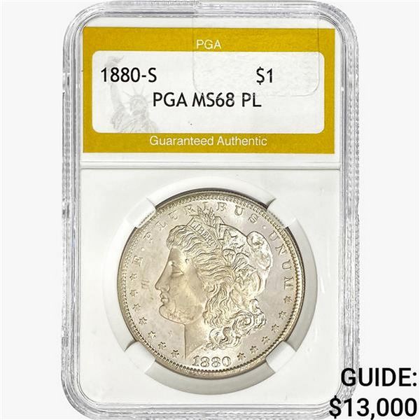 1880-S Morgan Silver Dollar PGA MS68 PL