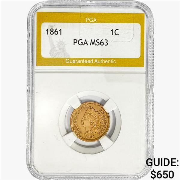 1861 Indian Head Cent PGA MS63