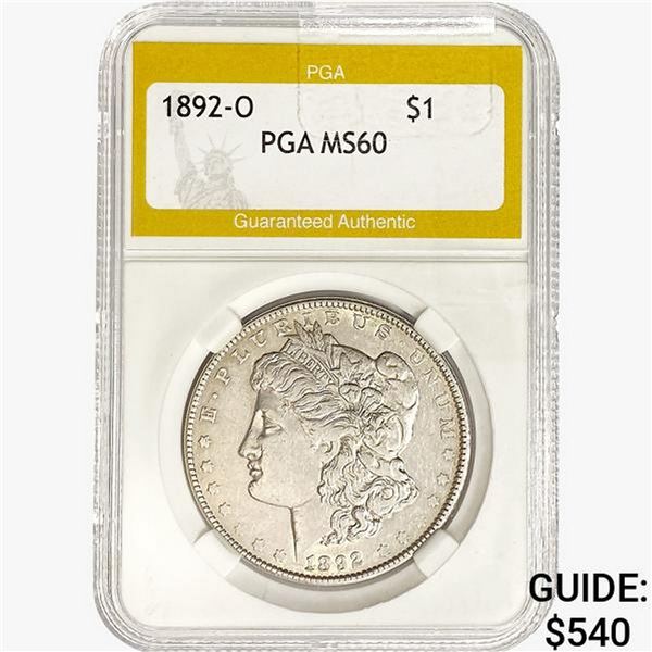 1892-O Morgan Silver Dollar PGA MS60