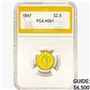 Image 1 : 1847 $2.50 Gold Quarter Eagle PGA MS61