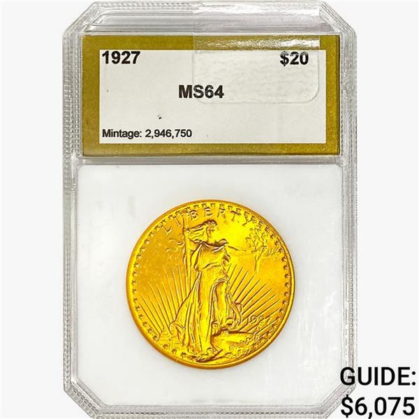 1927 $20 Gold Double Eagle PCI MS64