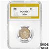 Image 1 : 1867 Shield Nickel PGA MS63 No Rays