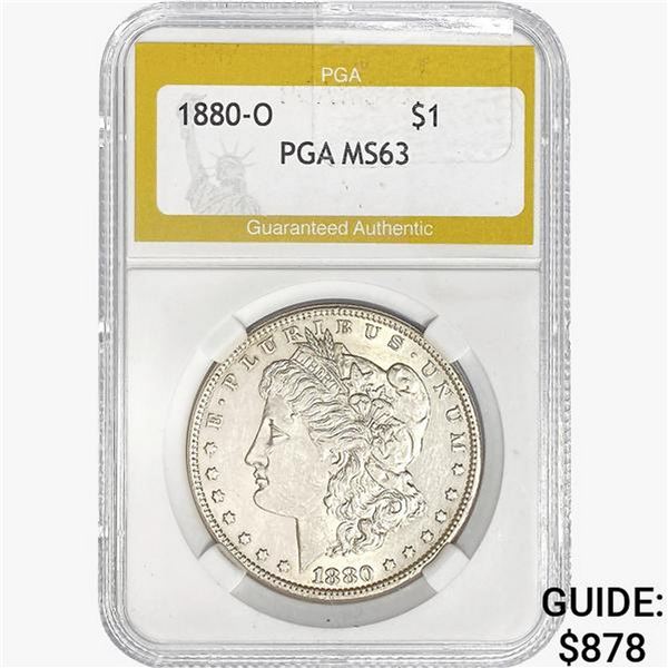 1880-O Morgan Silver Dollar PGA MS63