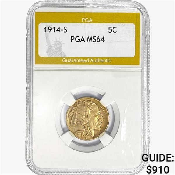 1914-S Buffalo Nickel PGA MS64