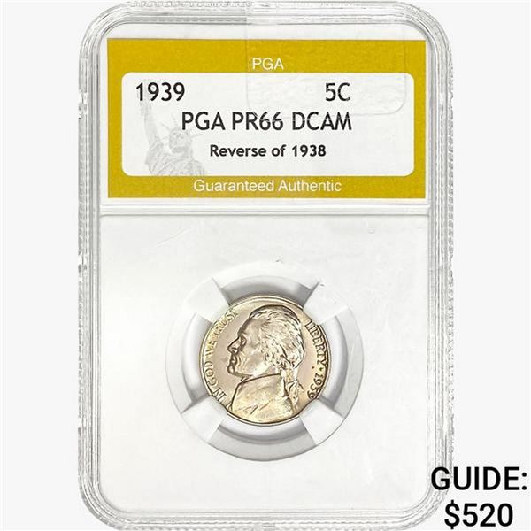 1939 Jefferson Nickel PGA PR66 DCAM REV 38