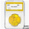 1907 $20 Gold Double Eagle PGA MS65+