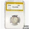 1934 Washington Silver Quarter PGA MS68