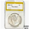 Image 1 : 1883-CC Morgan Silver Dollar PGA MS64+