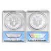 Image 2 : 2008, 2008-W US Silver Eagle 2 Coin Set ANACS MS,