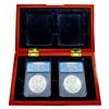 Image 3 : 2008, 2008-W US Silver Eagle 2 Coin Set ANACS MS,