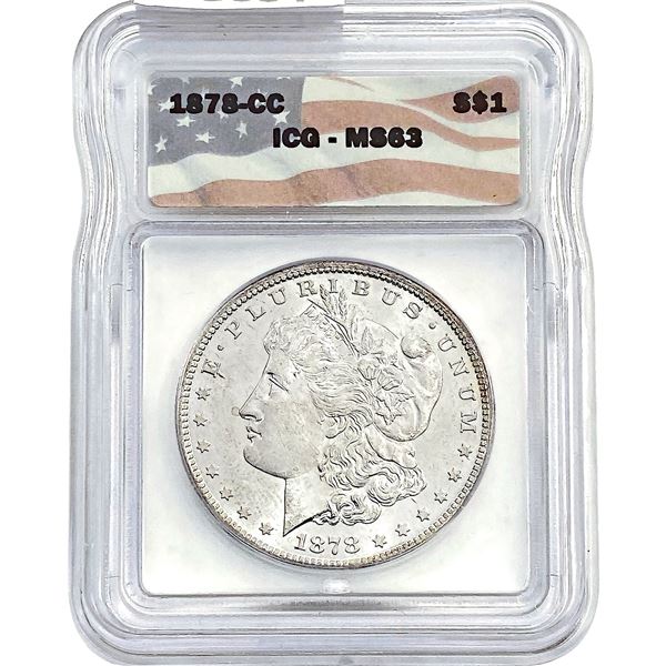 1878-CC Morgan Silver Dollar ICG MS63