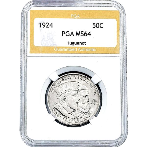 1924 Huguenot Half Dollar PGA MS64