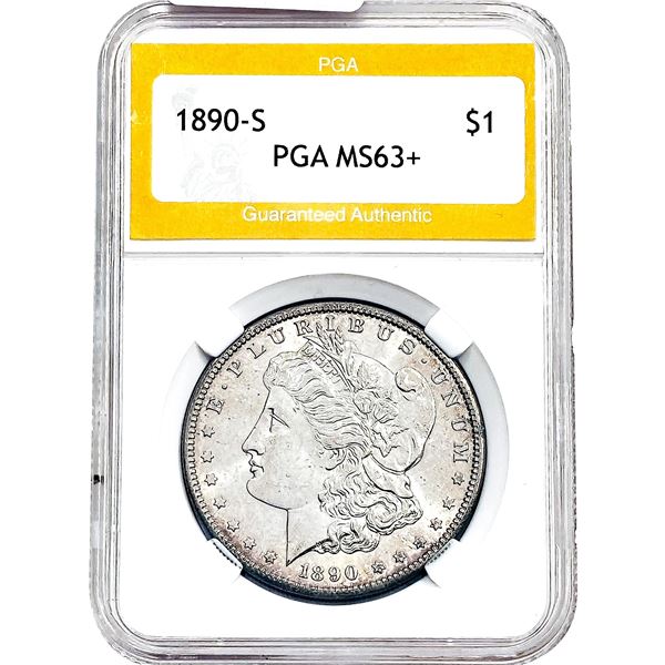 1890-S Morgan Silver Dollar PGA MS63+