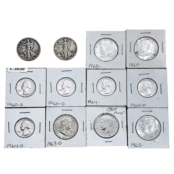 1942-1965 Mixed US Silver Coinage [12 Coins]