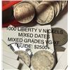 Image 1 : 1000 Liberty V/Buffalo Nickels-Mixed Dates/Condition