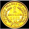 Image 2 : 1853-C Rare Gold Dollar UNCIRCULATED