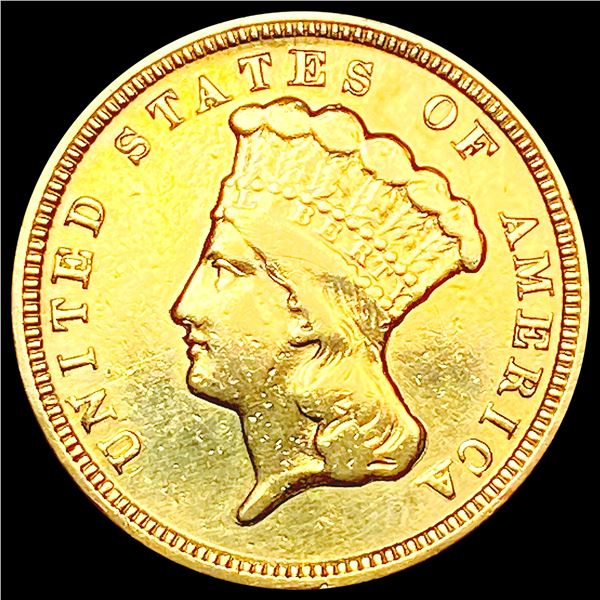 1854 $3 Gold Piece CLOSELY UNCIRCULATED