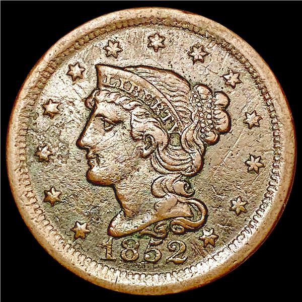 1852 Braided Hair Large Cent LIGHTLY CIRCULATED