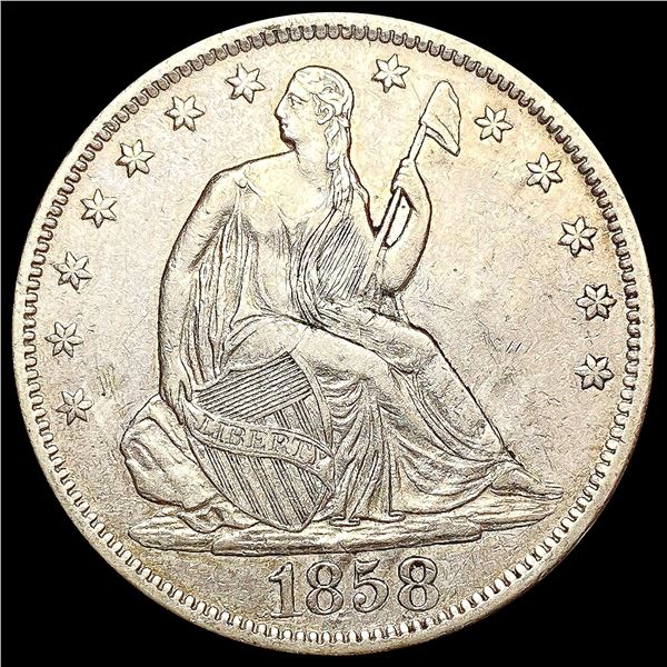 1858-S Seated Liberty Half Dollar CLOSELY UNCIRCUL