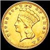 Image 1 : 1856 Slant 5 Rare Gold Dollar CHOICE AU
