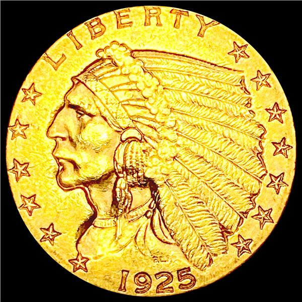1925-D $2.50 Gold Quarter Eagle CLOSELY UNCIRCULAT