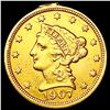 Image 1 : 1907 $2.50 Gold Quarter Eagle CLOSELY UNCIRCULATED