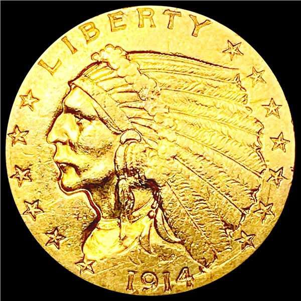 1914 $2.50 Gold Quarter Eagle CLOSELY UNCIRCULATED