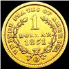 Image 2 : 1851-O Rare Gold Dollar CLOSELY UNCIRCULATED