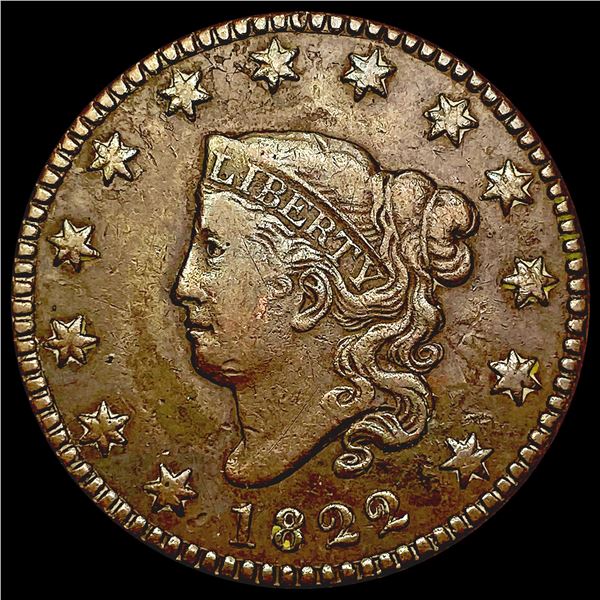 1822 Coronet Head Large Cent NEARLY UNCIRCULATED