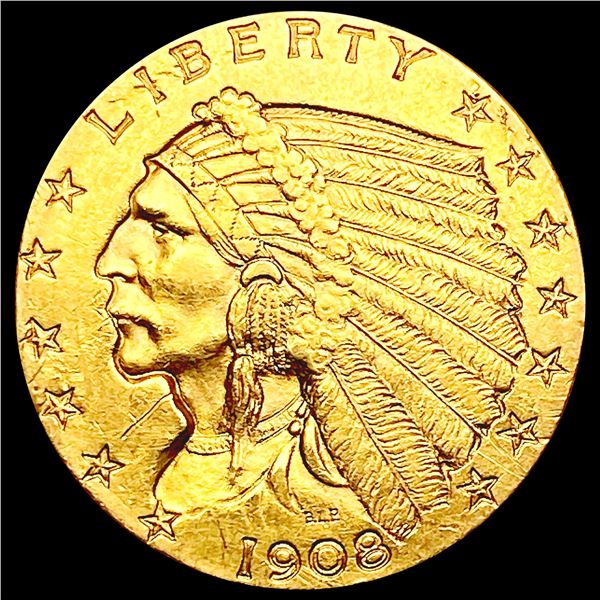 1908 $2.50 Gold Quarter Eagle CLOSELY UNCIRCULATED