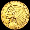 Image 1 : 1913 $2.50 Gold Quarter Eagle CLOSELY UNCIRCULATED