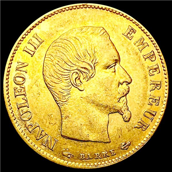 1858 France .0933oz Gold 10 Francs CLOSELY UNCIRCU