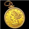 1908 $5 Gold Half Eagle w/ 14k Gold Bezel HIGH GRA