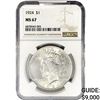 Image 1 : 1924 Silver Peace Dollar NGC MS67