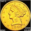 Image 1 : 1847-C $5 Gold Half Eagle CHOICE BU