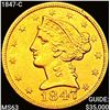 Image 1 : 1847-C $5 Gold Half Eagle CHOICE BU