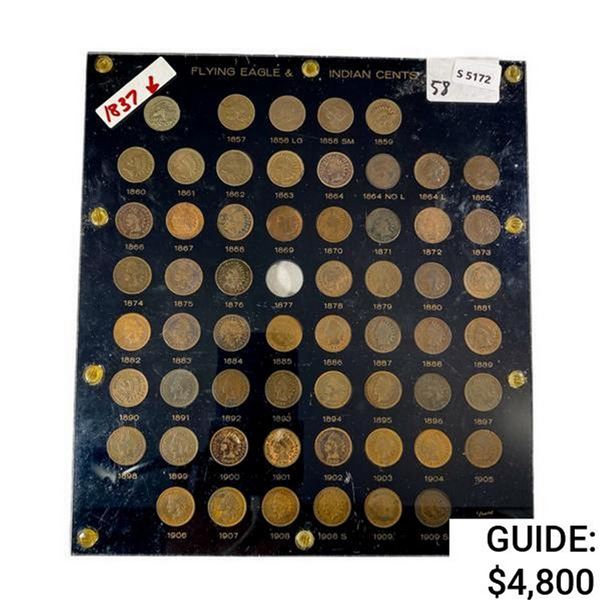 1837-1909 Flying Eagle & Indian Head Cent Set (58