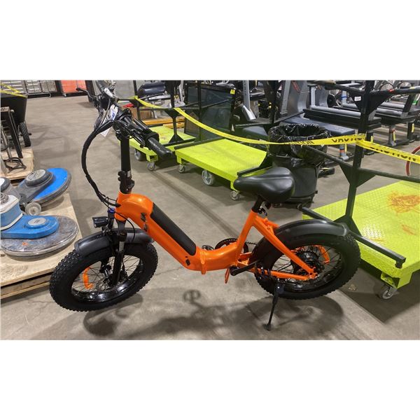 Y20 ORANGE ELECTRIC FOLDABLE E-BIKE WITH CHARGER - 75 KM RANGE, HYDRAULIC DISC BRAKES, 7 LEVELS, LCD