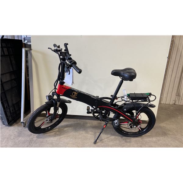 VICTORIAN M2 A BLACK / RED SHIMANO 7 SPEED ELECTRIC FOLDABLE E-BIKE WITH CHARGER - 55 KM RANGE,