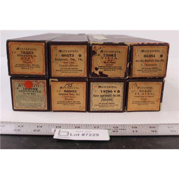 (8) Antique Player Piano Rolls  (Hungarian dance no 4, bartlett, holst, etc.)