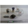 Image 1 : (2) Glass Mugs, (2) Mugs, Misc.